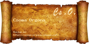 Csoma Orgona névjegykártya